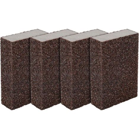 Set di 4 spugne/blocchi abrasivi per superfici asciutte e bagnate, levigatura grossolana (grana da 80 a 100). - Crezuo