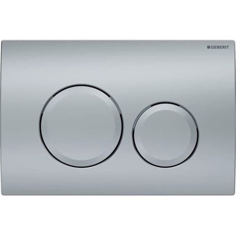 Plaque de commande WC Delta20 double touche – Déclenchement pneumatique – Finition chrome mat – Compatible réservoir Geberit Delta (1/3)
