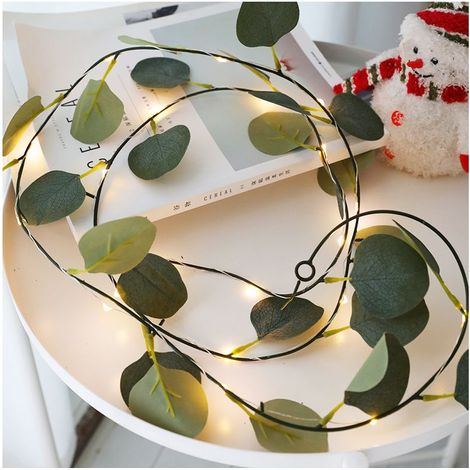 Luci decorative a forma di foglie d'edera, 10 m, 100 LED, luce bianca calda - luce solare (1/5)