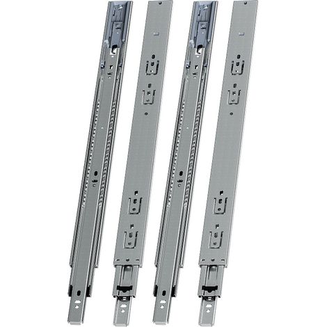 Randaco Guías para cajones 45 kg, 3 partes, acero laminado en frío, guía telescópica, para cocina, baño y oficina 2 par 550mm (1/5)