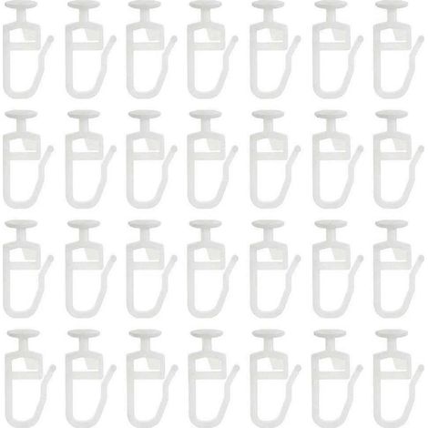 200er-Pack Gardinengleiter mit 8,3 mm Kopf, faltbare Gleiter, Gardinenschienen-Gleiterhaken für Gardinen