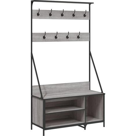 Clothes Rack with Shoe Storage Grey Sonoma 100x41x184 cm vidaXL (1/5)
