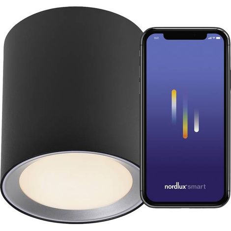 Nordlux Landon Smart lampada da soffitto nera LED IP44