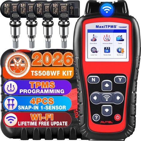 MaxiTPMS TS508WF KIT, 2026 TS508WF with 4 MX-Sensors 2-in-1 Metal [Value €120], Upgrand TPMS Relearning Tool for TS508 TS408 TS501 TS601, Activate Sensor Relearning, Program Sensor (1/5)