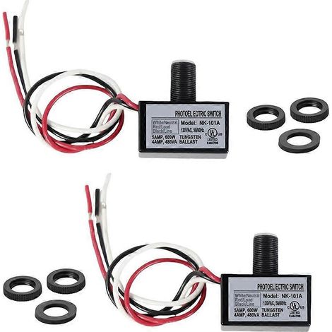 Lot de 2 interrupteurs à cellule photoélectrique NK-301F 120-277V avec détecteur crépusculaire. (1/5)