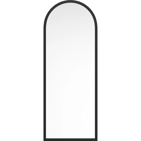 Grand miroir arche en bois de paulownia - L. 65 x H. 170 cm - Noir - SHANGI (1/4)