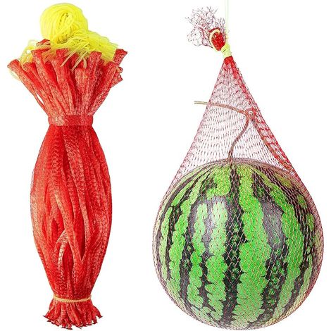 Lot de 50 filets de pastèque pour le jardin - Hamac pour melon - Réutilisables - Sacs suspendus pour support de fruits - Filet de melon avec cordon de serrage - Grille de melon épaisse pour le jardin
