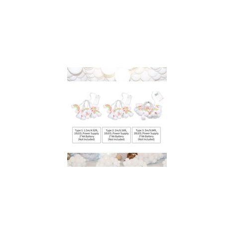 Guirnalda de luces decorativas de 1,5 m (5 pies) con 10 LED multicolores, modo continuo, ideal para Navidad, Pascua y celebraciones festivas.