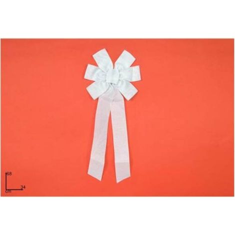 Fiocco per albero di Natale in juta bianco puntale addobbi decorazioni natalizi (1/5)