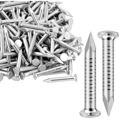 Clous en Acier, 2.220mm Clous à Béton Solides avec Pointe Acérée, Clous Vis Fixations pour Tableaux/Cadres/Murs/Briques/Bois/Cloisons Sèches/Construction (Blanc)