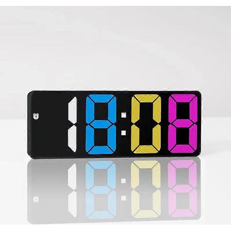Horloge électronique colorée, créative et multifonctionnelle  horloge simple à grand écran  plusieurs fonctions de réveil  idéale pour les étudiants  différentes finitions miroir disponibles  0712 ou (1/5)