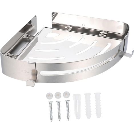 Organisateur d'angle mural en acier inoxydable pour salle de bain et douche, sans perçage, support (1/5)