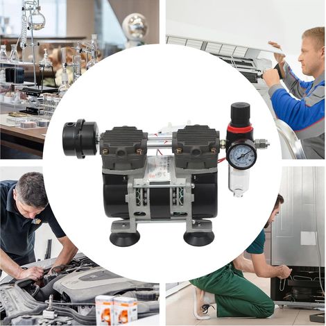 58l / min pompe à compresseur sans huile 1400r / min, pompe à vide, pression de fonctionnement maximale 2,8 Bar / 40 PSI, 17,5x11x14,9 cm, noir (1/5)
