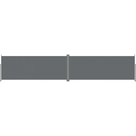 Toldo lateral retráctil/protección visual para patio jardín terraza balcón 200 x 1000 cm antracita 020007121