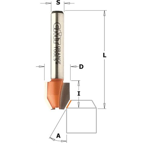 Fraser a affleurer mit tranchants combines 0 - 30° D. 12 x Lu. 12,7 x Q. 6 mm - 721.030.11 - CMT