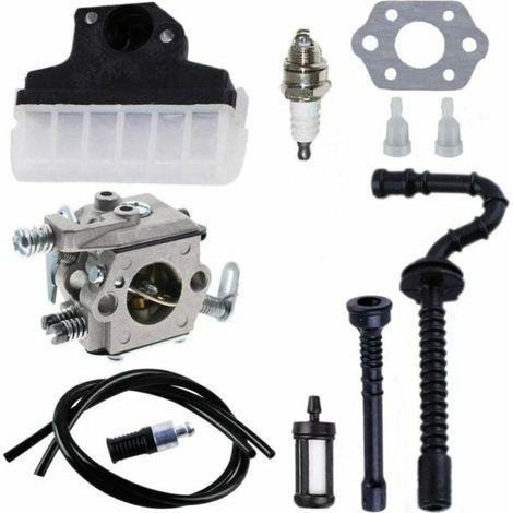 Ulisem – Carburateur Walbro WT-286 pour tronçonneuses STIHL 021 023 025 MS210 MS230 MS250 – Filtre à air 1123 120 1651 – Tuyau d'essence 45 cm (1/5)