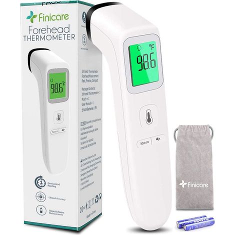 Thermomètre sans contact pour adultes et enfants, thermomètre numérique précis pour bébé, alarme de fièvre et mode silencieux, mode front et objet 2 en 1 (1/4)