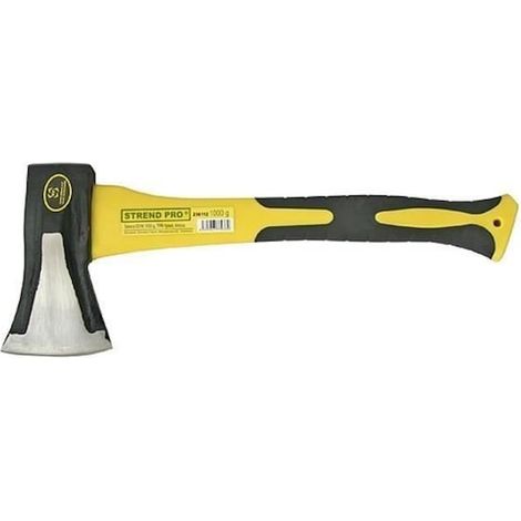 Hache à fendre le bois Strend Pro AX255A avec coin, 1000 g, longueur 380 mm, manche en fibre de verre (1/2)
