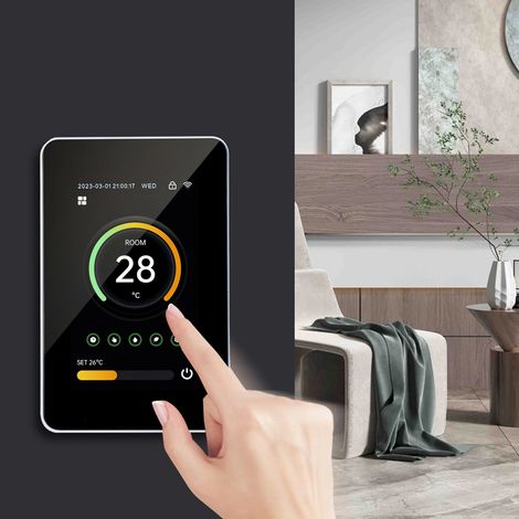 Thermostat intelligent WiFi ME80-B-VE Graffiti pour chauffage au sol électrique, affichage numérique, panneau de commande vertical, 100-250 V CA, 16 A (1/5)