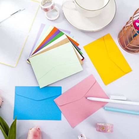 70 Pcs Enveloppe Couleur 11,5 x 8,2 CM 14 Couleurs Enveloppe Cadeau Petite Enveloppe Lot Enveloppe Multicolore pour Invitations (1/5)