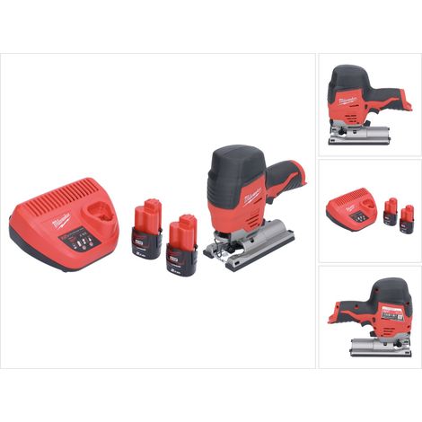 Sierra de calar sin cable Milwaukee M12 JS-202 12 V + 2x batería recargable 2,0 Ah + cargador