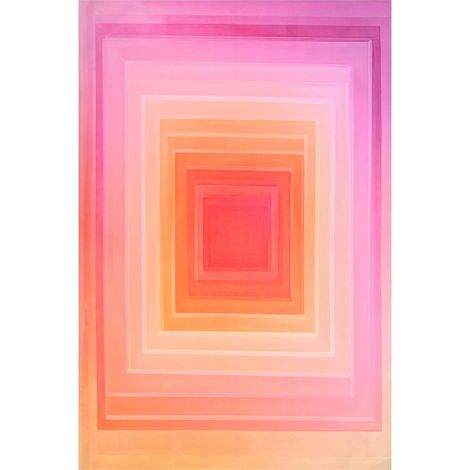 tableau déco murale rose effet haut brillant contemporain - dégradé rose pêche orangé (1/3)
