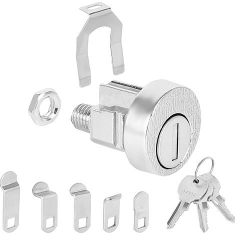 Serrure de remplacement pour boîte aux lettres C9100, compatible avec la boîte aux lettres groupée L-1172C, avec 3 clés, finition nickel (1/5)