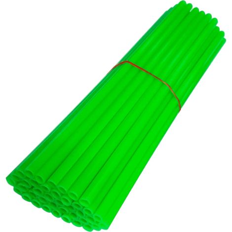 72x Couvre rayon roue avant arrière jante tube paille fendue 235 mm (21 pouces) accessoire tuning, vert (1/4)