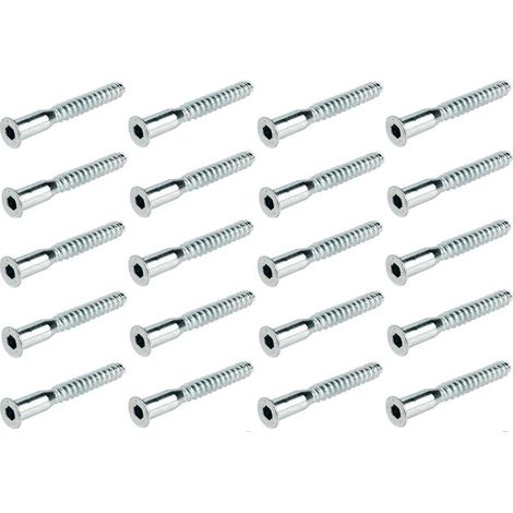 Confezione da 20 viti di montaggio Confirmat 7x50 mm – Testa svasata 6 esagono incassato SW4 – Per mobili e pannelli in legno (1/3)