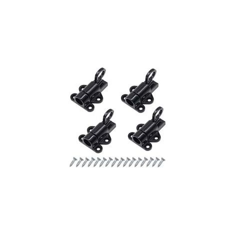 4pcs Door Latch Automatic Door Lock Exterior Door Lock Window Latches Spring Lock Bolts Black Aluminum Band Screws