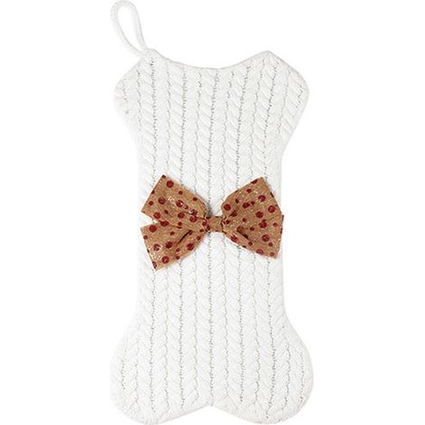 Bardusch-Chien de compagnie bas de Noël en forme de poisson en forme de chat bas de Noël cheminée bas suspendus, blanc (1/2)