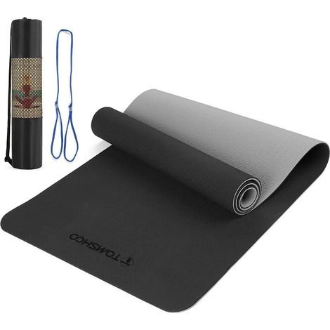 Tapis de yoga + sac de rangement, tapis de fitness en TPE écologique, léger, non toxique, antidérapant et durable de 8 mm d'épaisseur, idéal pour le yoga, le fitness, la gym et le Pilates (183 x 64 cm (1/5)