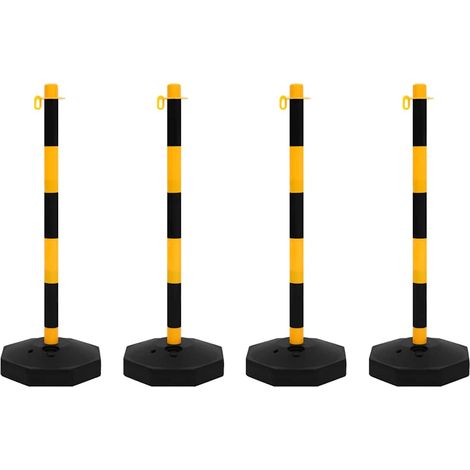 vidaXL Juego de barrera con postes y cadena plástico 10 m (1/2)