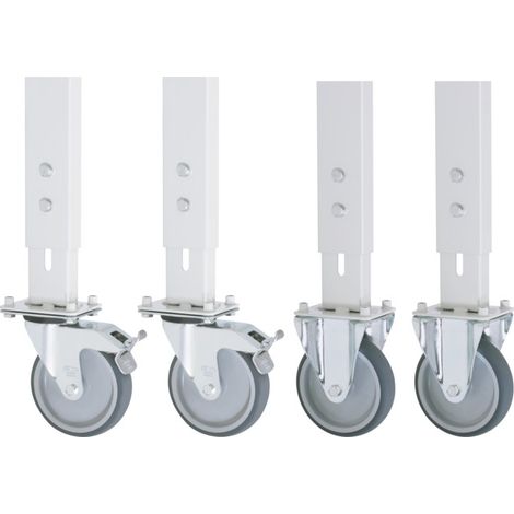 Kit de roulettes Rau pour table de travail Tom GT, 2 fixes et 2 pivotantes