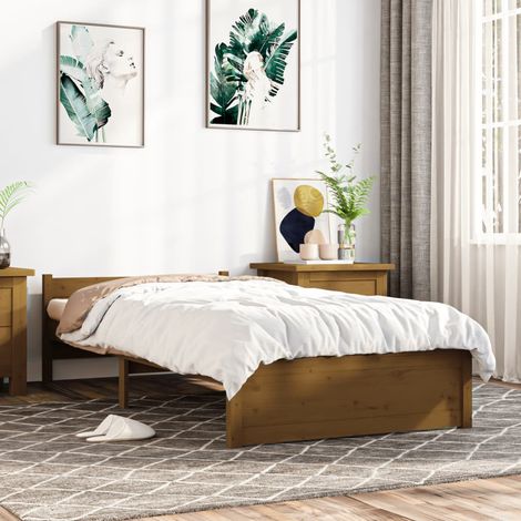 Estructura cama sin colchón madera maciza marrón miel 75x190 cm vidaXL (1/5)