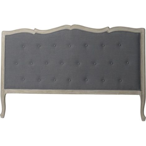 Amadeus - Tête de lit pour lit 180 cm en chêne gris et tissu Murano Céleste (1/3)