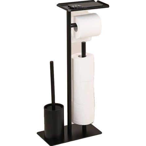 Portarotolo di carta igienica, acciaio al carbonio, lunghezza 26 cm, larghezza 16 cm, altezza 60 cm, autoportante (1/5)