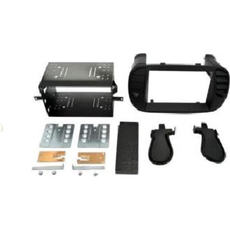 Kit 2 Din compatible avec FIAT 500 07-15 Noir Mat