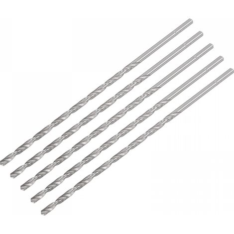 5 Pcs 3mm Mini Micro Forets Hélicoïdaux Haute Vitesse Acier Droit Tige Extra Long Perceuse Pointe 120mm pour Aluminium Alliage (1/5)