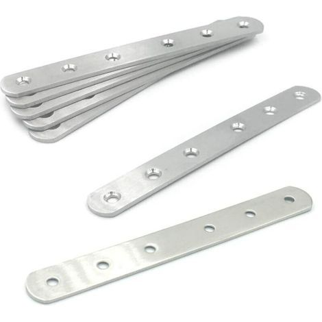 6 Pièces 164x20 Mm Support Plat Renfort Plat Acier Inoxydable Équerres Plates Support Pour La Fixation De Meubles (1/5)