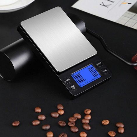 Mini balance à café numérique rechargeable 2 kg/0,1 g Le noir (1/4)