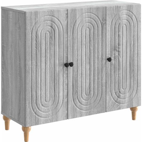 Sideboard Graues Sonoma 89 x 34,5 x 80 cm Holzwerkstoff vidaXL