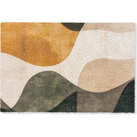 FELPUDO Formas - Amarillo ocre - Abstracto 60x40 cm (1/5)