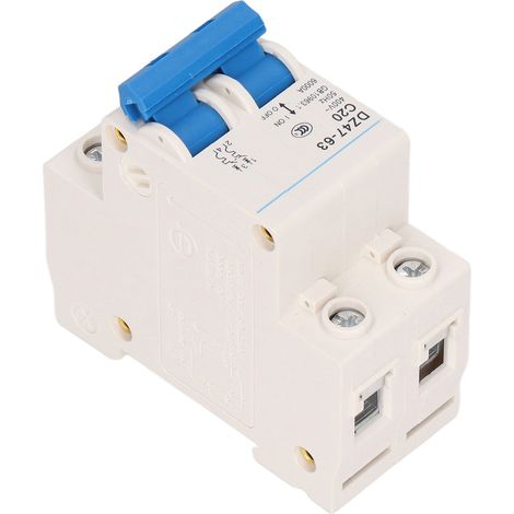 Modularer 2P-Fehlerstromschutzschalter 20A DZ47-63 C20, 400V, DIN-Schiene, Fehlerstromtrennschalter (1/5)