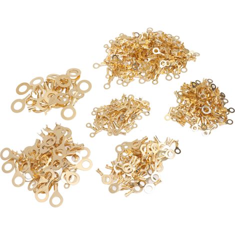 Assortiment de 540 cosses en laiton pour câbles électriques, avec boîte de rangement, tailles M3, M4, M5, M6, M8 et M10. (1/5)