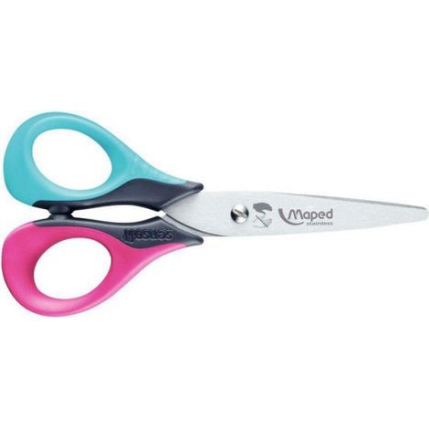 Ciseaux Scolaires - 130 mm - Pour Gauchers - Pointe Ronde - Lot De 10 (1/3)