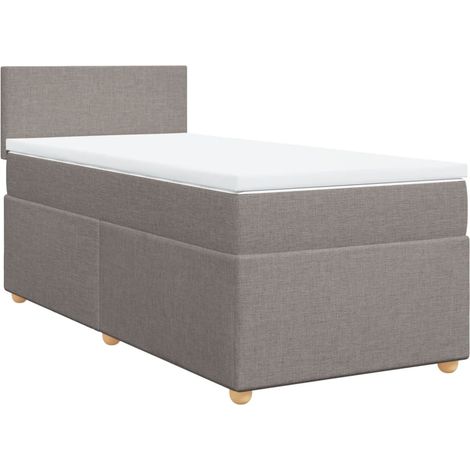 Maison Exclusive - Giroletto a Molle con Materasso Tortora 90x190 cm in Tessuto
