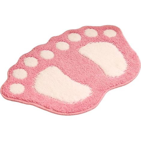 Tapis De Salle De Bain - Forme Empreinte De Pied - 40 X 60 Cm - Non Glissant - Absorbant - Polyester - 1 Pièce (1/5)