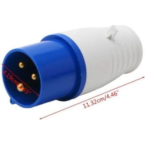 Prise industrielle 16 ampères 3 broches 220-250V étanche IP44 2P + E 3 phases 16A adaptée aux camping-cars, caravanes, camping-cars (1/5)