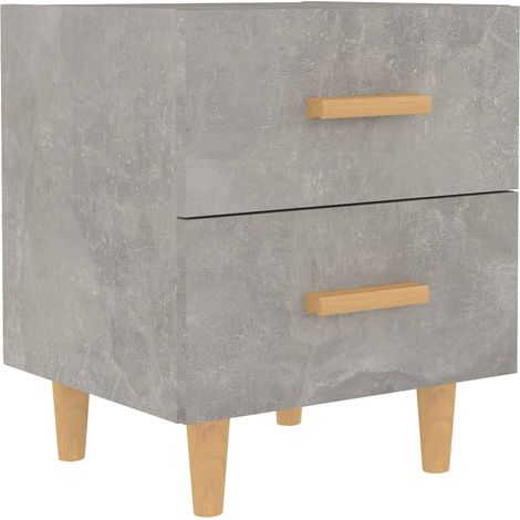 Mesita de noche con dos cajones 40 x 35 x 47,5 cm madera de ingeniería gris DEC033983